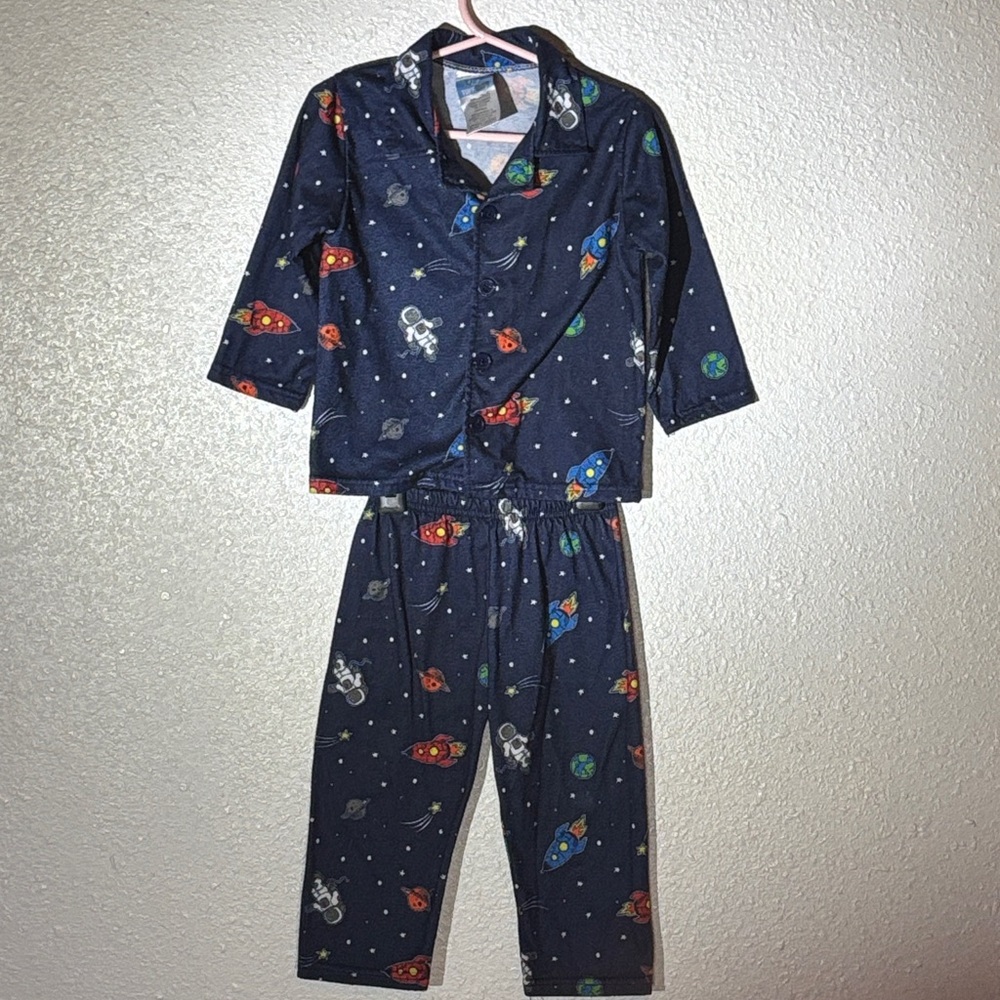 Space Adventure Kids Pajamas - Navy